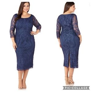 Js Collection scoop Neck embroidered dress